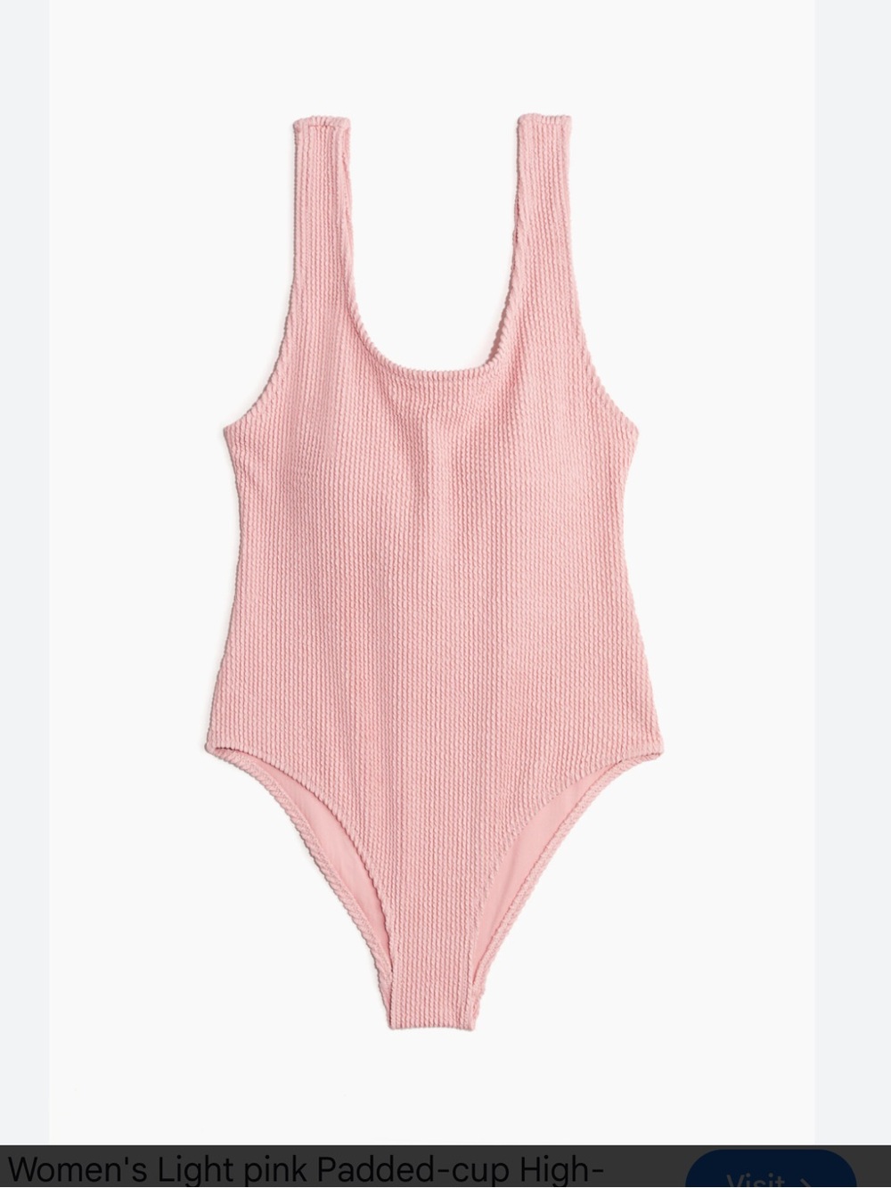 EUC H&M Pink Ribbed One-Piece Swimwear